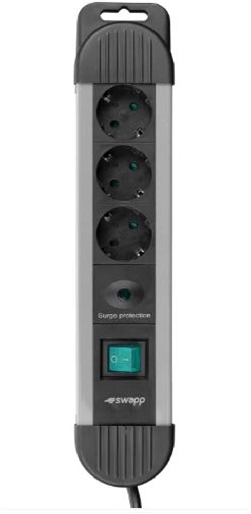 S-link SPGKS03 3'lü Akım Korumalı Priz Çoklayıcı 900 Joule 1.5 Metre 3G 1.5mm2 Gri