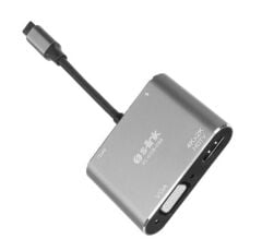 S-link SL-USB-C85 4'ü 1 Arada USB-C Hub - PD Şarj + 4K HDMI + VGA + USB 3.0 Çok Fonksiyonlu Dönüştürücü