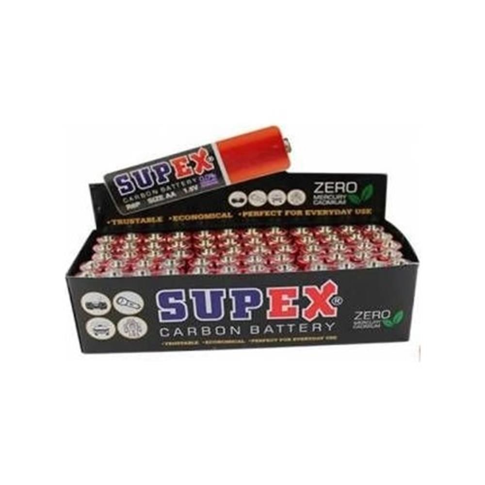 Supex R6 AA 1.5V Karbon Çinko (Zinc Carbon) Kalem Pil - 60'lı Ekonomik Paket