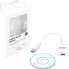 Dark UGA33 Full HD USB 3.0 → HDMI Harici Ekran Kartı USB‑HDMI 1080p DisplayLink DL‑31xx Çipset Plug‑and‑Play