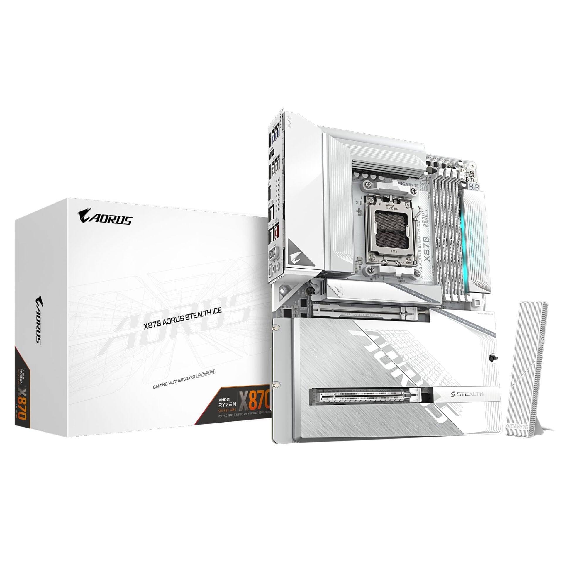 GIGABYTE X870 AORUS STEALTH ICE DDR5 M.2 HDMI DP ATX AM5