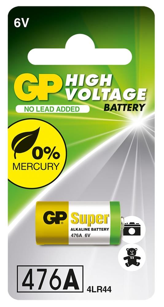 GP Batteries 4LR44 (GP476A-C1) 6V Alkalin Yüksek Voltajlı Özel Tasma ve Kumanda Pili (Tekli Paket)