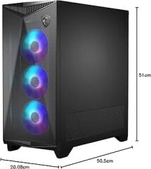 MSI MPG GUNGNIR 300R AIRFLOW ARGB E-ATX Siyah Mid Tower Kasa PSU YOK