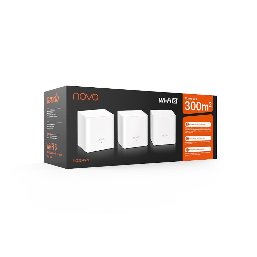 Tenda Nova MX3 (3-Pack) AX1500 Whole Home Mesh Wi-Fi 6 Sistemi