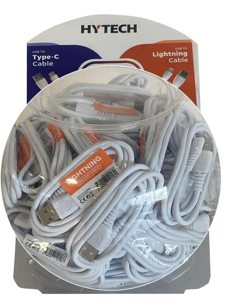 Hytech HY-XF53 90cm 2.4A Karma Şarj Kablosu Seti (40 Adet Lightning + 40 Adet Type-C) 80'li Fanus