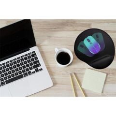 INCA IMPS‑009 Bilek Destekli Silikon Mouse Pad Large 220 × 250 × 3 mm Siyah – Ergonomik Silikon Dolgu, Kaydırmaz Taban, 2 Yıl Garanti