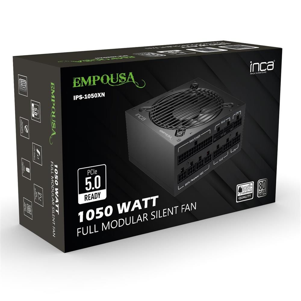 Inca IPS‑1050XN 80 Plus Platinum 1050 W ATX 12V V2.3 Full Modüler PSU