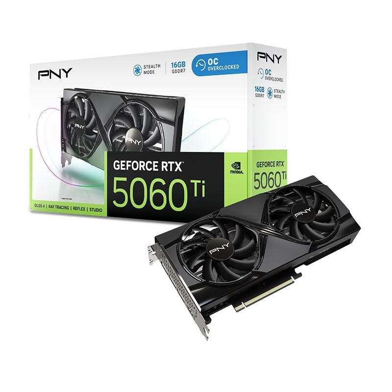 PNY GeForce RTX 5060 Ti 16GB GDDR7 128 Bit OC Dual Fan Ekran Kartı (VCG5060T16DFXPB1-O)