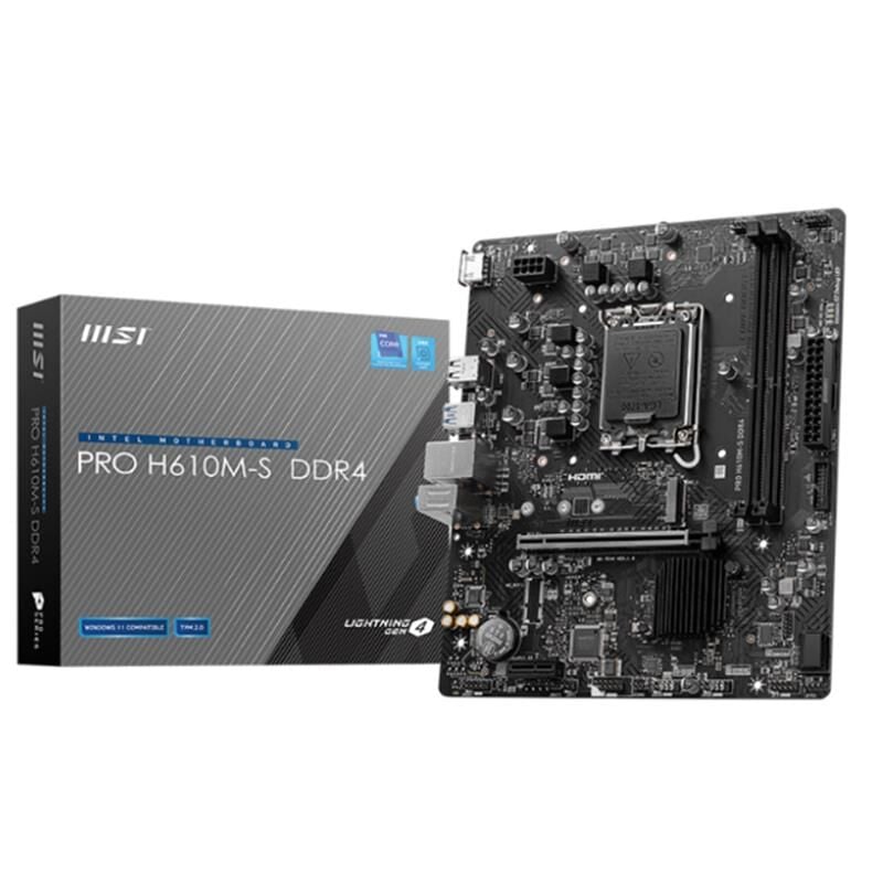 MSI PRO H610M-S DDR4 3200MHz mATX Anakart (LGA 1700, 12./13./14. Nesil Intel Uyumlu)