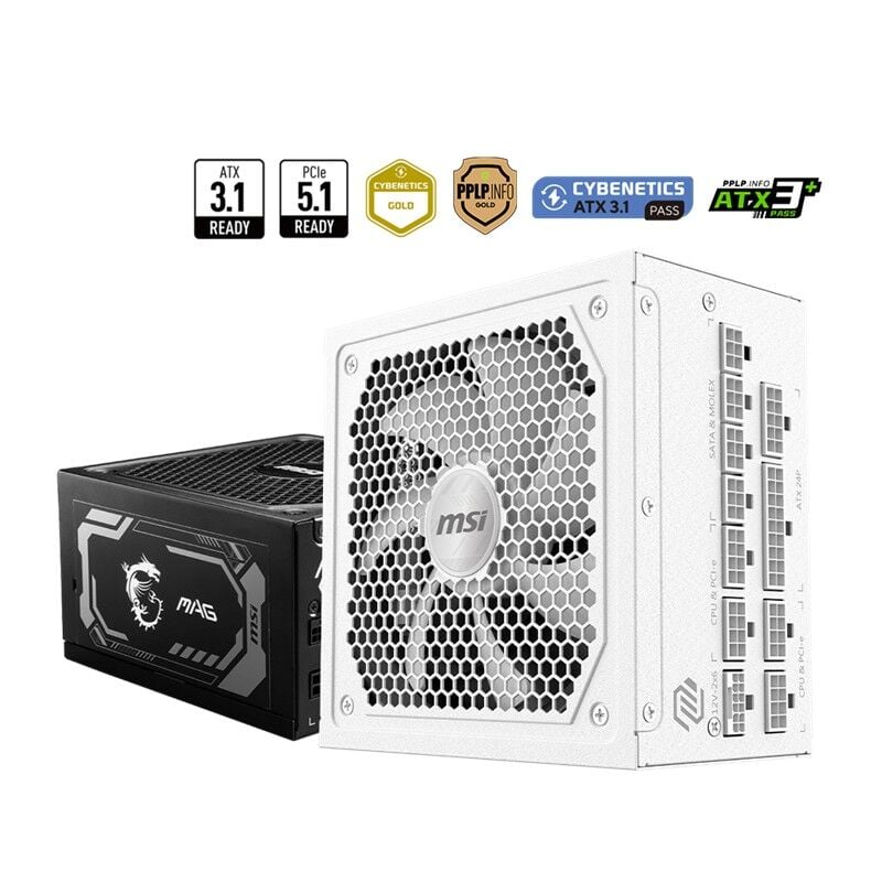 MSI MAG A1000GL PCIE5 80+ Gold 1000W Tam Modüler ATX 3.0 Güç Kaynağı