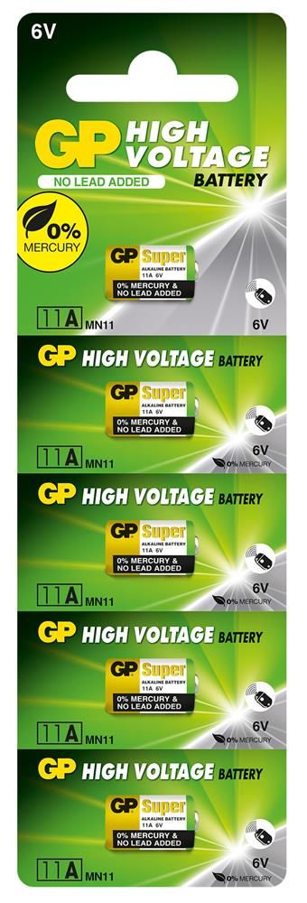 GP Batteries 11A (GP11A-C5) 6V Alkalin Yüksek Voltajlı Özel Kumanda Pili (5'li Paket)