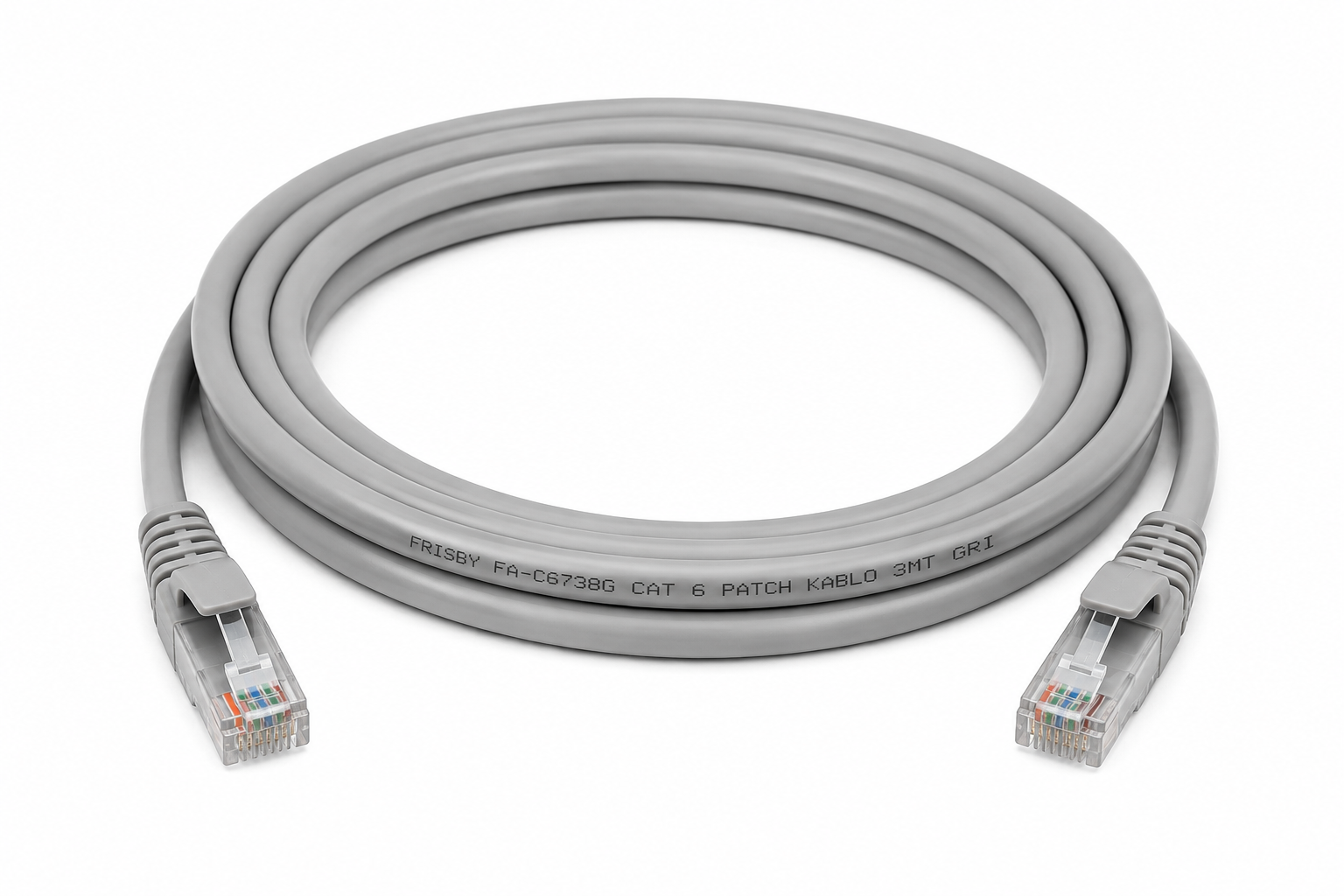 FRISBY FA-C6738G CAT 6 PATCH KABLO 3MT GRİ
