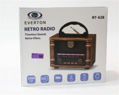 Everton Rt-628  Retro Vibes Bluetooth Fm-Usb-Tf-Aux Şarjlı Nostaljik Radyo Led