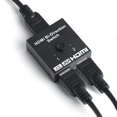 DARK DK‑HD‑SW201 4K 60 Hz İki Yönlü (2‑in‑1/1‑in‑2) HDMI Switch / Sinyal Seçici, HDMI 2.0, Plug‑and‑Play, Uzaktan Kumandalı, 2 Yıl Türkiye Garantili