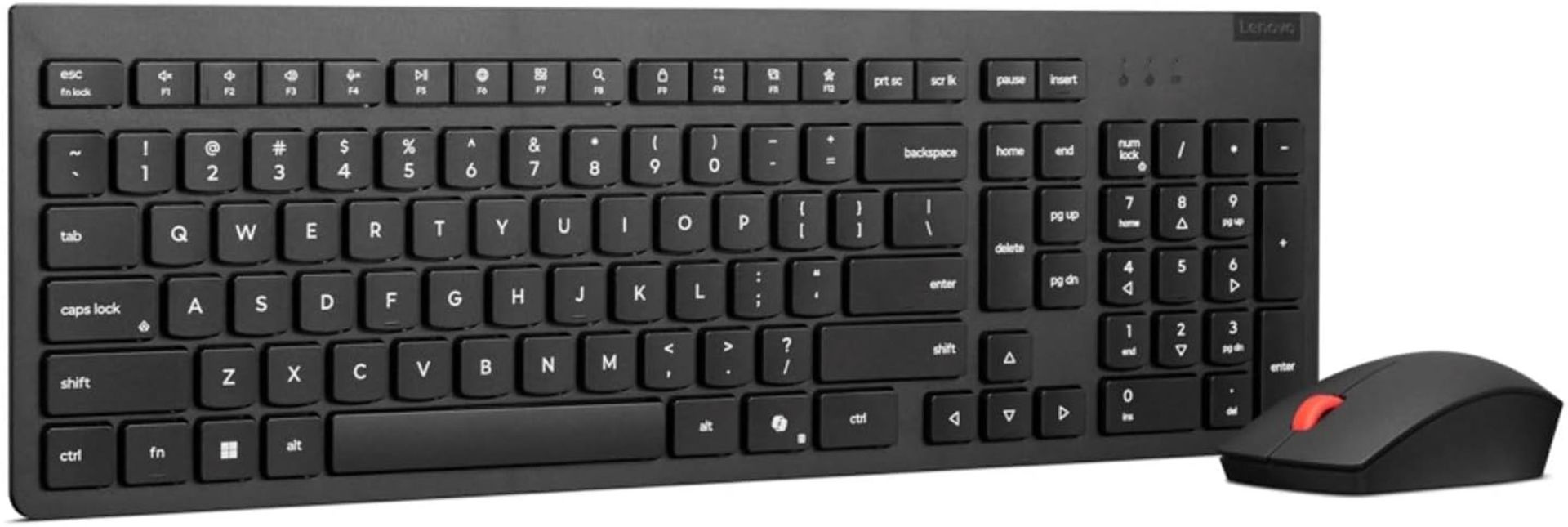 Lenovo 4X31N50744 Essential Kablosuz Klavye Mouse Seti 2.4 GHz USB Alıcılı 2. Nesil (GEN2) Siyah