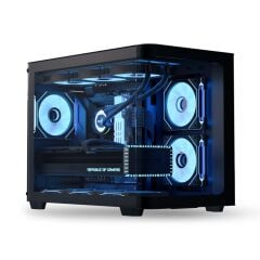 Aerocool P300C (AE-P300C-BK) 3x12cm Mirror A-RGB Fanlı Panoramik Temperli Cam Panel Micro-ATX Oyuncu Kasası