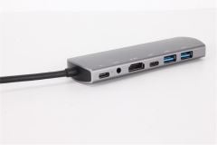 Vcom CU465 Type-C to HDMI + USB 2.0 + RJ45 + Audio + USB-C + PD Çoklayıcı