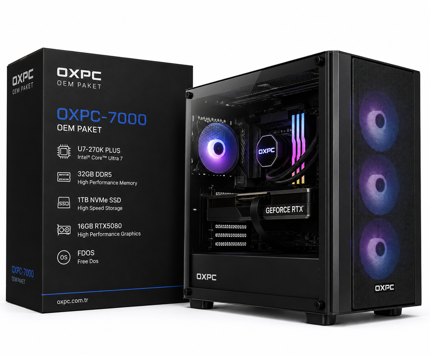 OXPC-7000 OEM PAKET U7-270K PLUS 32GB 1TB 16GB RTX5080 FDOS