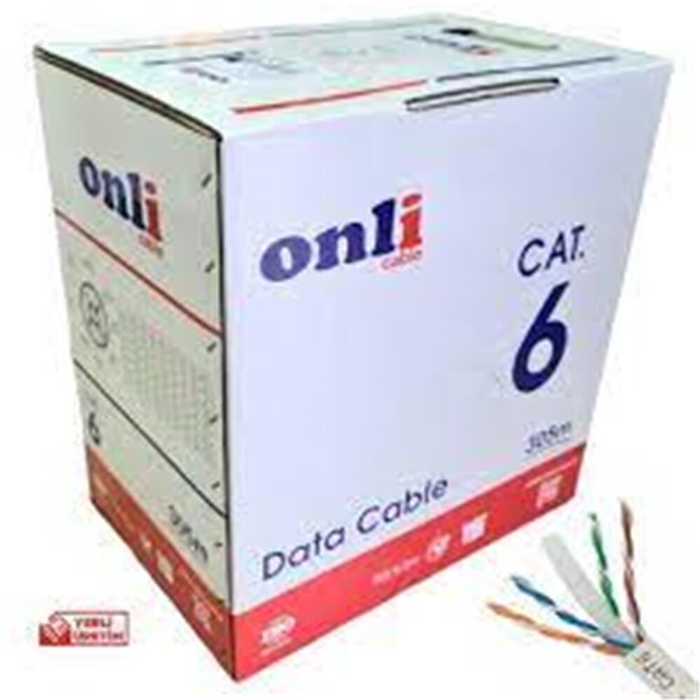 Berk Kablo 23 AWG 0.50mm CAT6 Ethernet Ağ Kablosu (8x0.50mm) 100 Metre Sarı Cat6 Network Kablosu