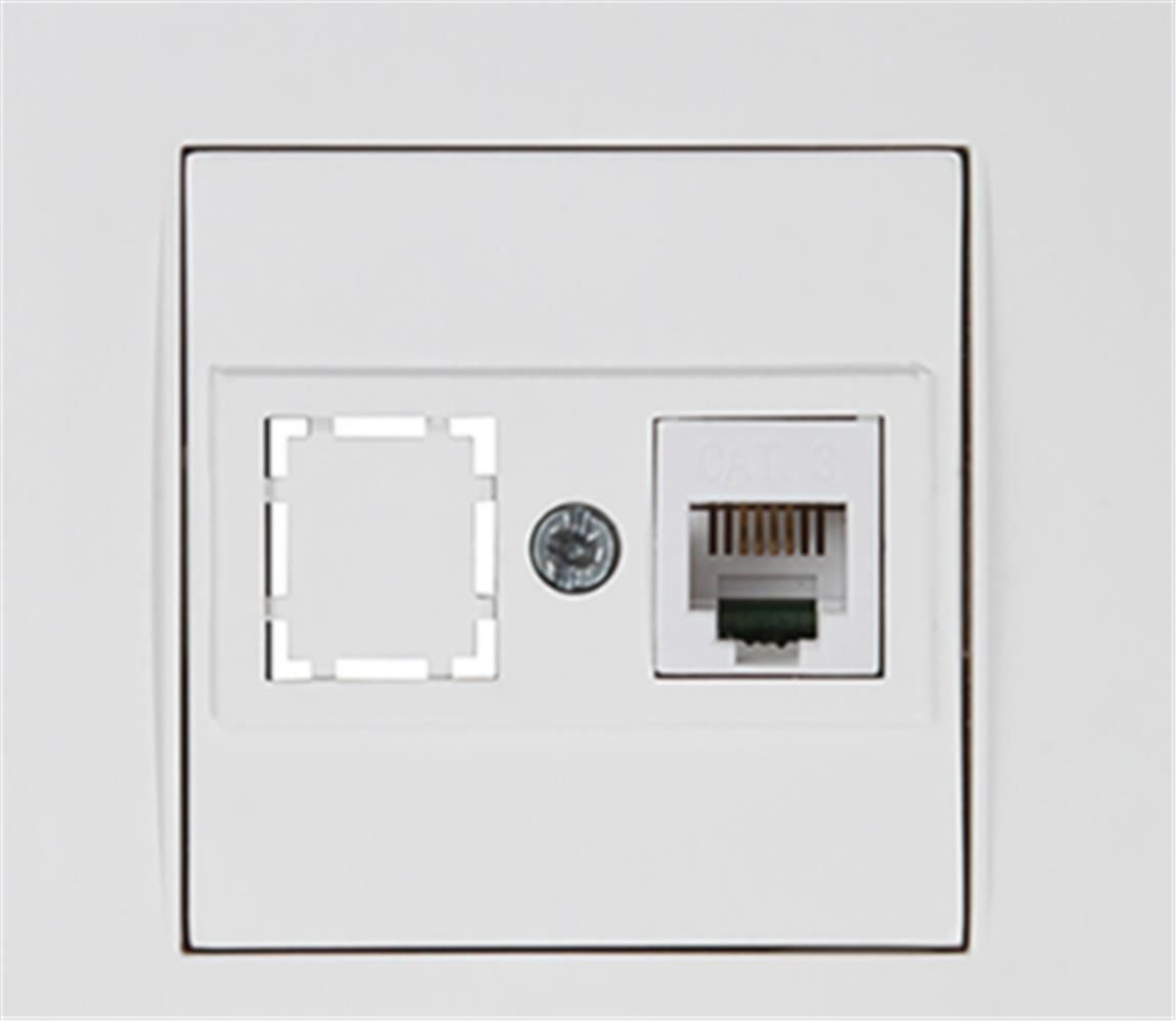 Mutlusan Rita Nümerik Telefon Prizi 1xRJ12 Beyaz (2220 125 0101B) - Blister Ambalajlı