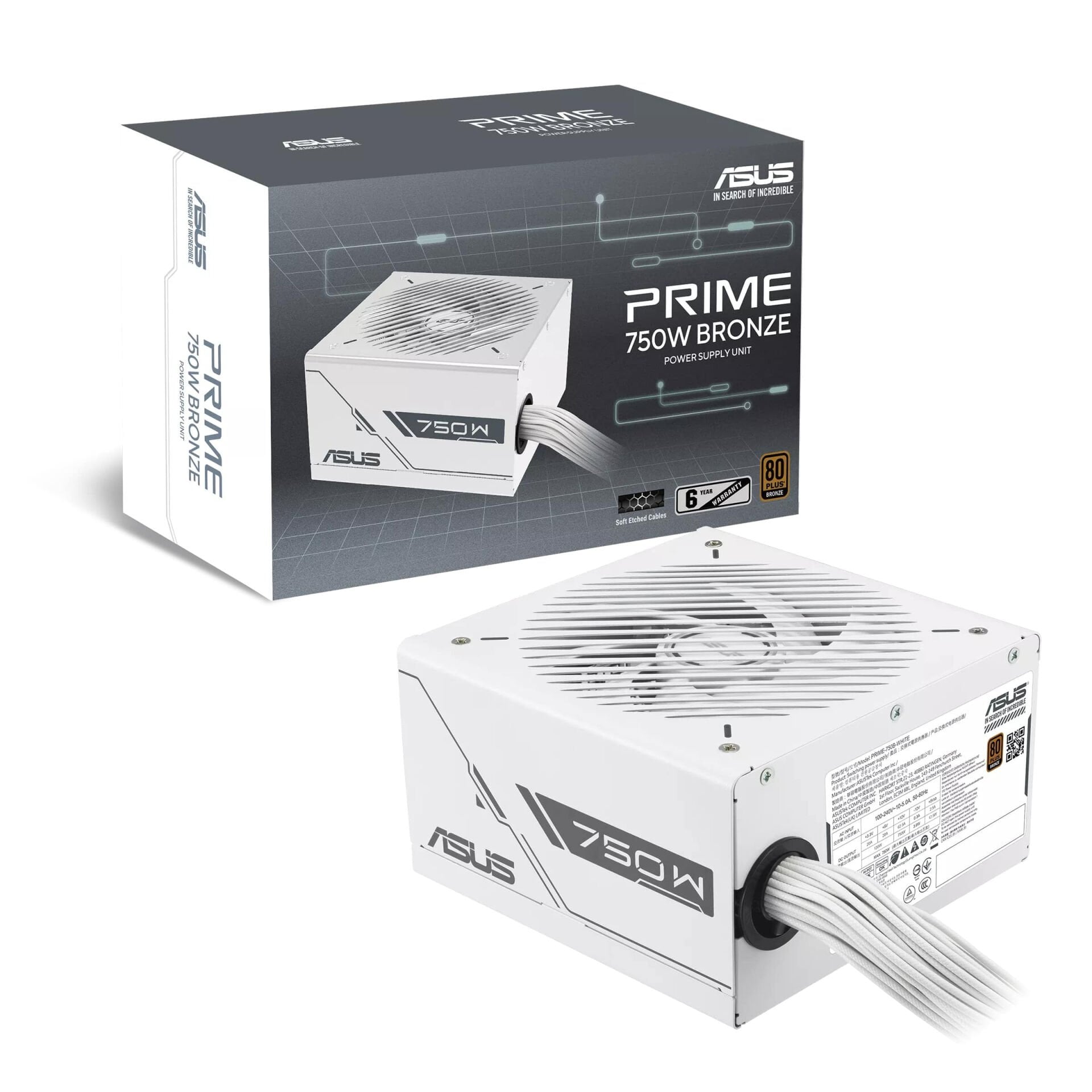 ASUS PRIME 750B WHITE BRONZE 750W, 80+ 135MM FAN GÜÇ KAYNAĞI