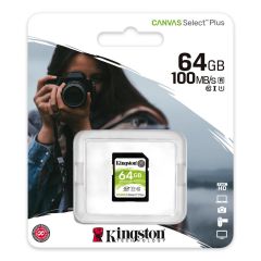 Kingston SDS2-64GB SDXC Canvas Select Plus 64GB 100R C10 UHS-I U1 V10 Hafıza Kartı