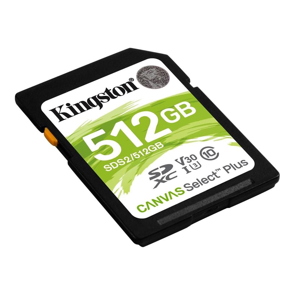 Kingston SDS2-512GB SDXC Canvas Select Plus 512GB 100R C10 UHS-I U3 V30 Hafıza Kartı