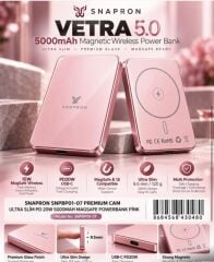 Snapron Snppb01-07 Pembe 5000 mah Pd 20W USB- C MAGSAFE Ultra Silim ( Magnetic Wireless)