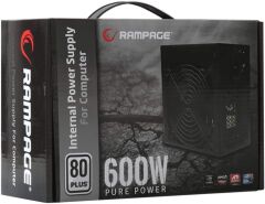 Rampage RMP-600-80P Siyah 600W 80Plus Bronze 12cm Fan Aktif PFC Güç Kaynağı