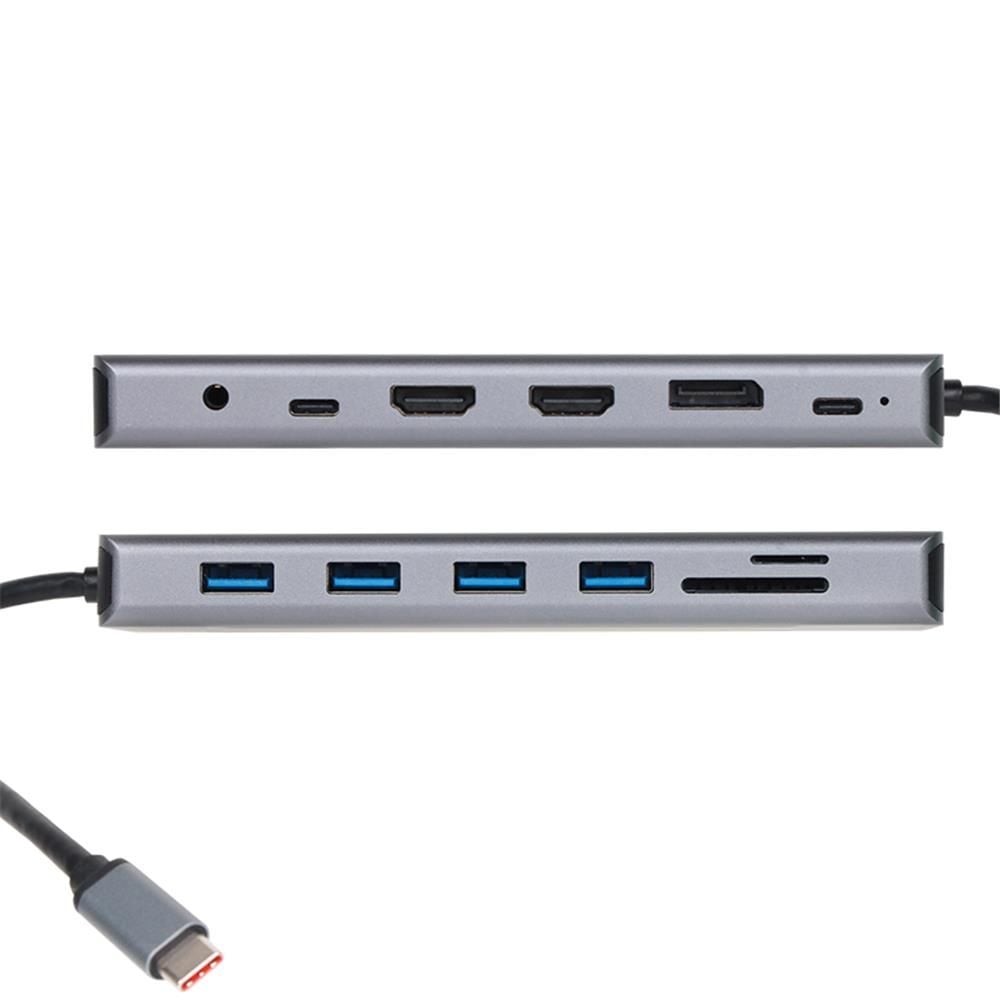 Vcom CU4706 Type-C To HDMI-2+DP+USB3.0-3+Type-C+USB2.0+RJ45+SD2.0+TF2.0+PD+DC+3.5mm 13-in-1 Çevirici