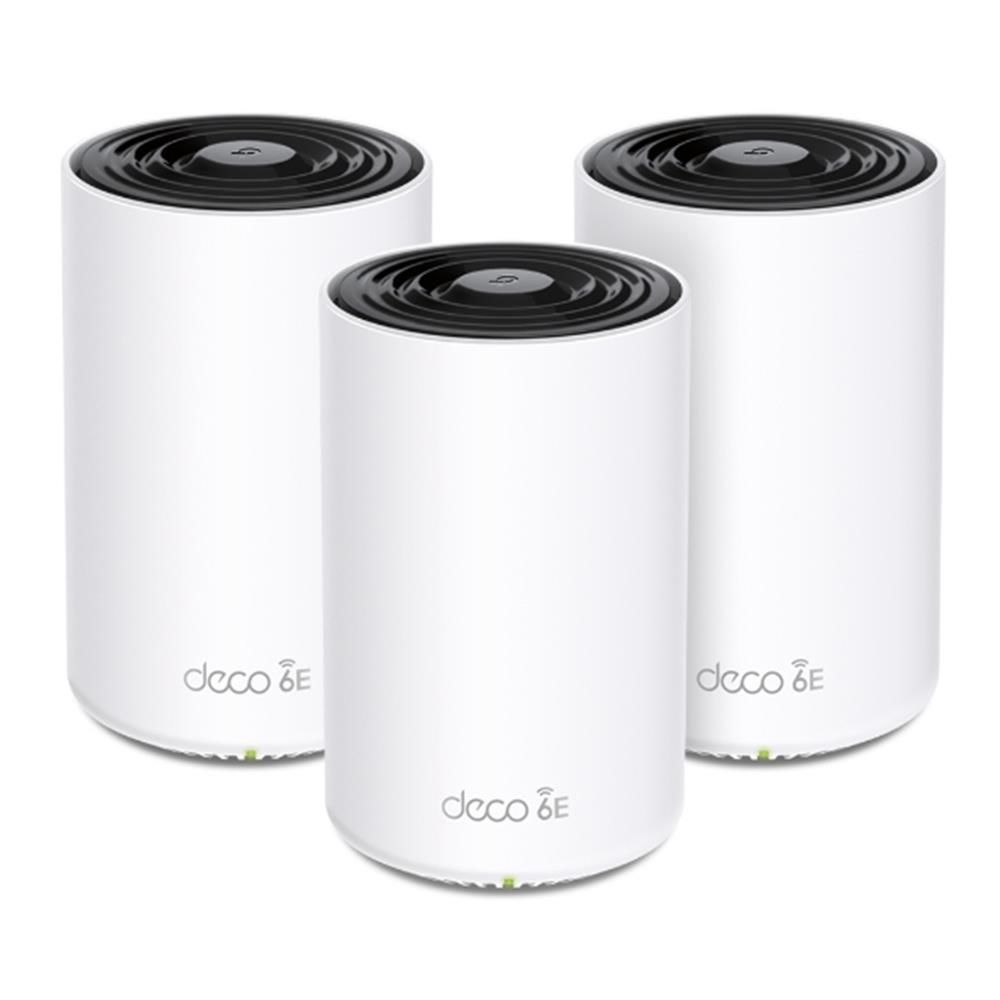 TP‑Link Deco XE75 AXE5400 Tri‑Band Wi‑Fi 6E Mesh Sistem 3’lü – 6 GHz + 5 GHz + 2.4 GHz, Toplam 5400 Mb/s, 200 Cihaza kadar, Gigabit Ethernet, HomeShield Güvenlik (Beyaz)