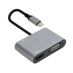 Vcom CU4511 Type-C To HDMI+VGA+USB 3+3.5mm Aux+ Type-C Çevirici