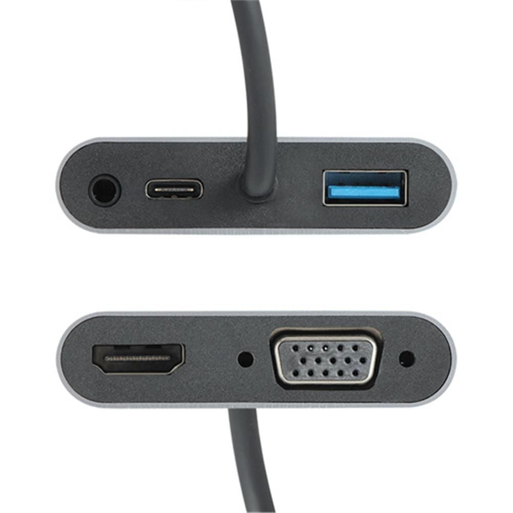 Vcom CU4511 Type-C To HDMI+VGA+USB 3+3.5mm Aux+ Type-C Çevirici