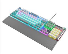 Rampage KB-R28 BLADE PLUS Beyaz / Gri Rainbow RGB Aydınlatmalı Q Türkçe Red Switch Mekanik Kablolu Oyuncu Klavyesi