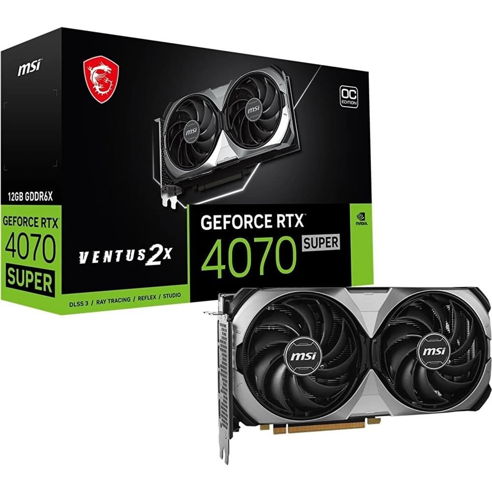 MSI GeForce RTX 4070 Super Ventus 2X OC 12GB GDDR6X 192Bit DX12 PCIe Ekran Kartı (3xDP, 1xHDMI)
