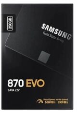 250GB SAMSUNG 870 560/530MB/s EVO MZ-77E250BW SSD (Resmi Distribütör Garantili)