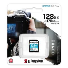 Kingston SDG3-128GB Canvas Go Plus SDXC 128GB 170R C10 UHS-I U3 V30 Hafıza Kartı