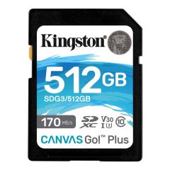 Kingston SDG3-512GB 512GB SDXC Canvas Go Plus UHS-I U3 V30 Hafıza Kartı