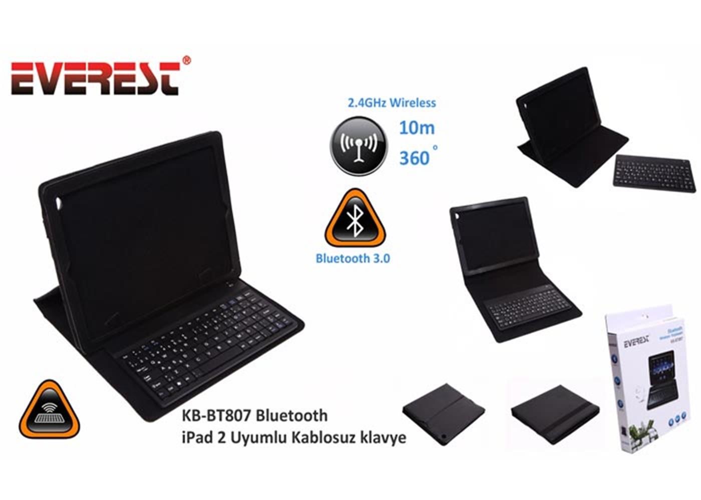 Everest KB-BT807 Bluetooth iPad 2 Uyumlu Q Multimedya Kablosuz Klavye