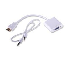 QPORT Q‑HD‑VGJ HDMI to VGA Çevirici Adaptör + 3.5 mm Ses Jack Full HD Aktif Dönüştürücü