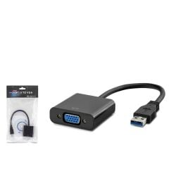 Hadron HDX7779 USB 3.0 to VGA Dişi Dönüştürücü Adaptör - 1080p Full HD Siyah
