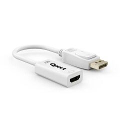 QPORT Q‑DP‑HDB DisplayPort to HDMI 4K Destekli Çevirmeli Adaptör (16 cm Kablo, DP 1.2 → HDMI)