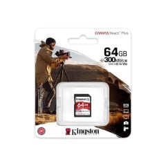 Kingston SDR2-64GB Canvas React Plus SDXC UHS-II 300R-260W U3 V90 Full HD/4K/8K Hafıza Kartı