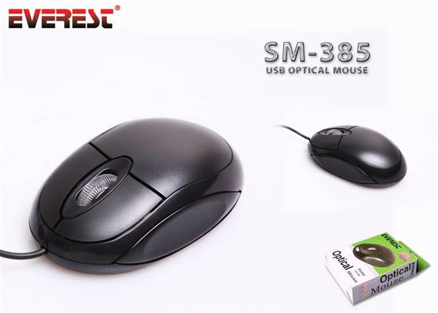 Everest SM-385 Kablolu Optik Mouse - 800 DPI - 3 Buton - Siyah