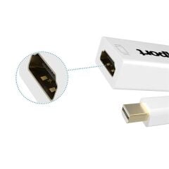 QPORT Q‑DP‑HDM Mini DisplayPort to HDMI Çevirici Adaptör 15 cm Kablosu Full HD