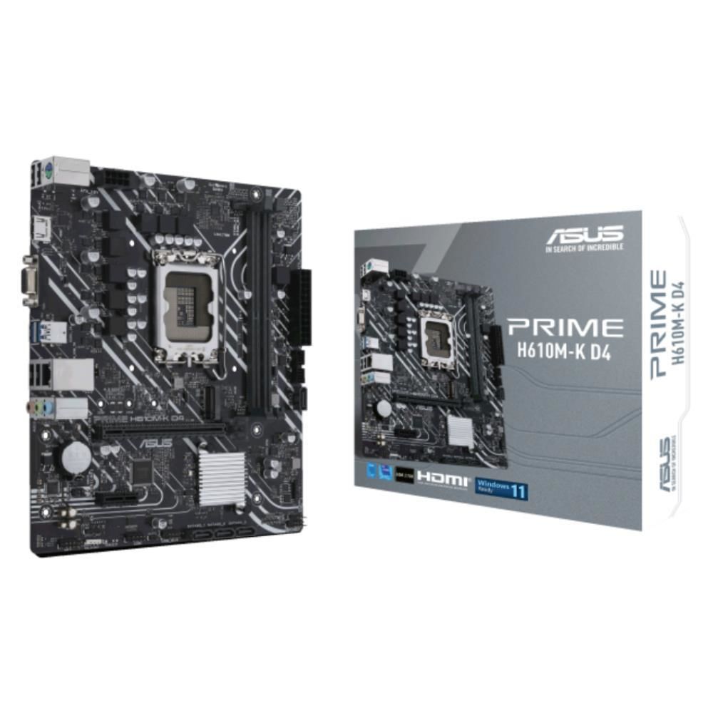Asus Prime H610M-K D4 Intel H610 Chipset 3200MHz DDR4 Soket 1700 mATX ARGB M.2 HDMI D-Sub Anakart