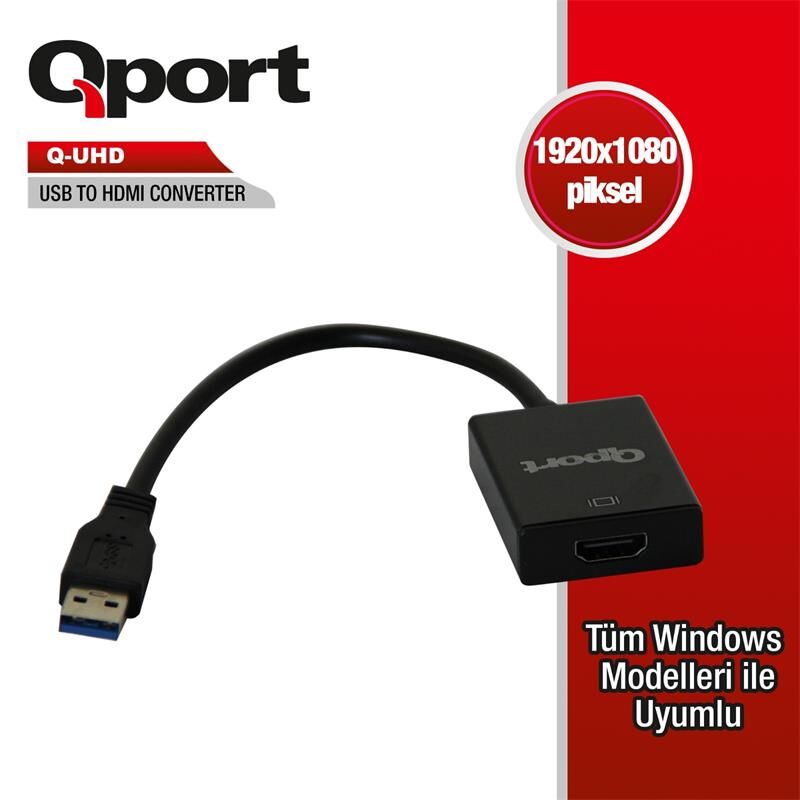 QPORT Q-UHD USB 3.0 to HDMI Dönüştürücü 4K