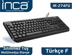 Inca IK-274FU F-USB Multimedya Siyah Laser Print Klavye