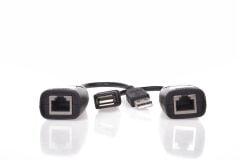 Vcom CU824 USB‑RJ45 Extender Plastik Uzatıcı 45 m Siyah USB 2.0 (480 Mb/s)