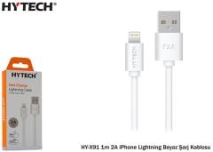 Hytech HY-X91 1 Metre 2.0A USB-A to Lightning Hızlı Şarj ve Veri Kablosu - Beyaz